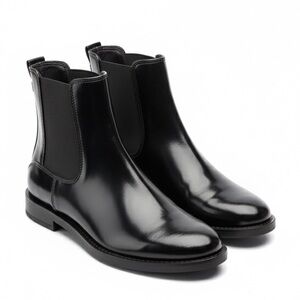 NEW•Everlane Black Patent Leather Chelsea Boots - Size 7 (Made in Brazil)